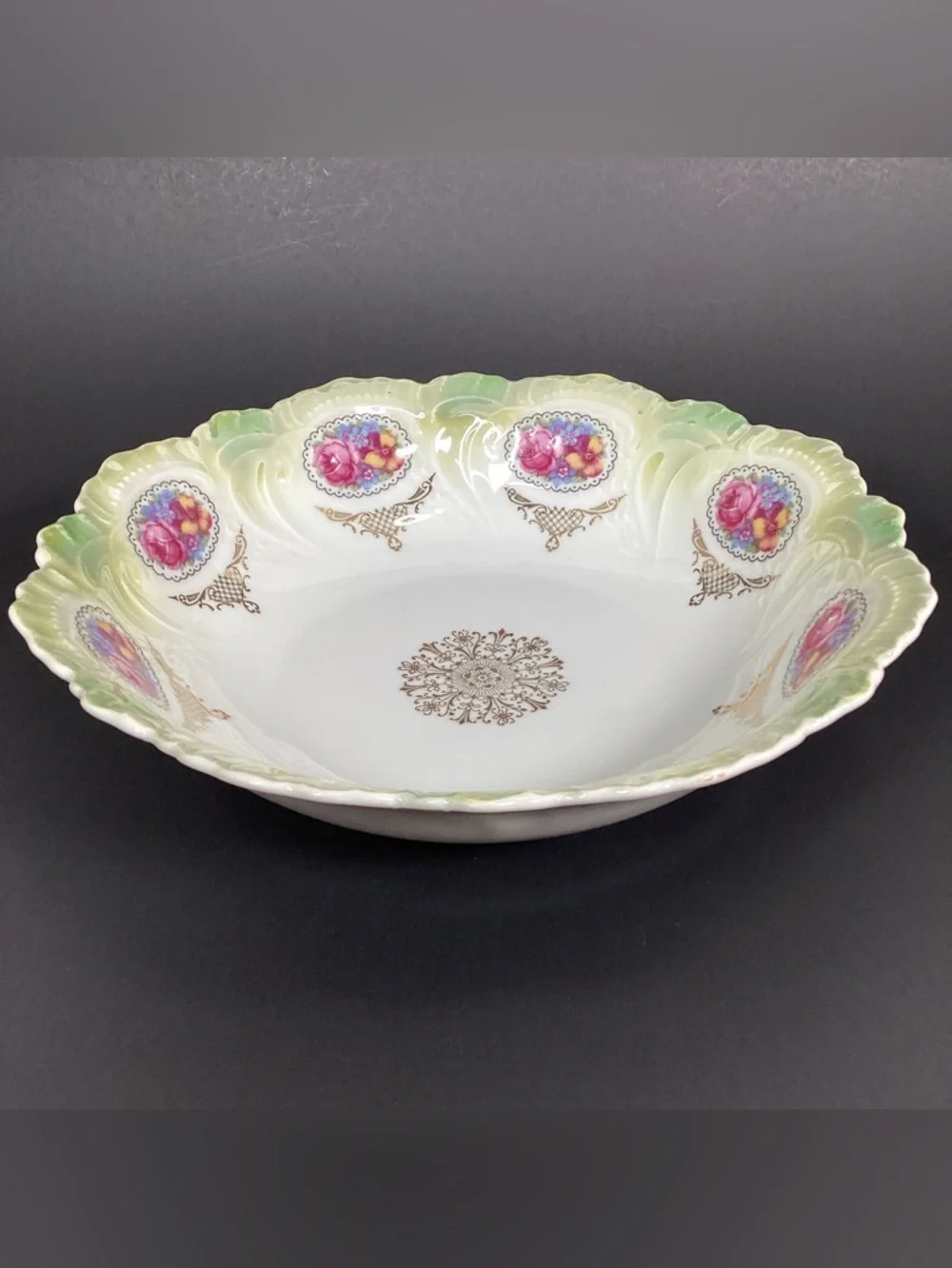 Vintage German Lusterware Porcelain Decorative Bowl
